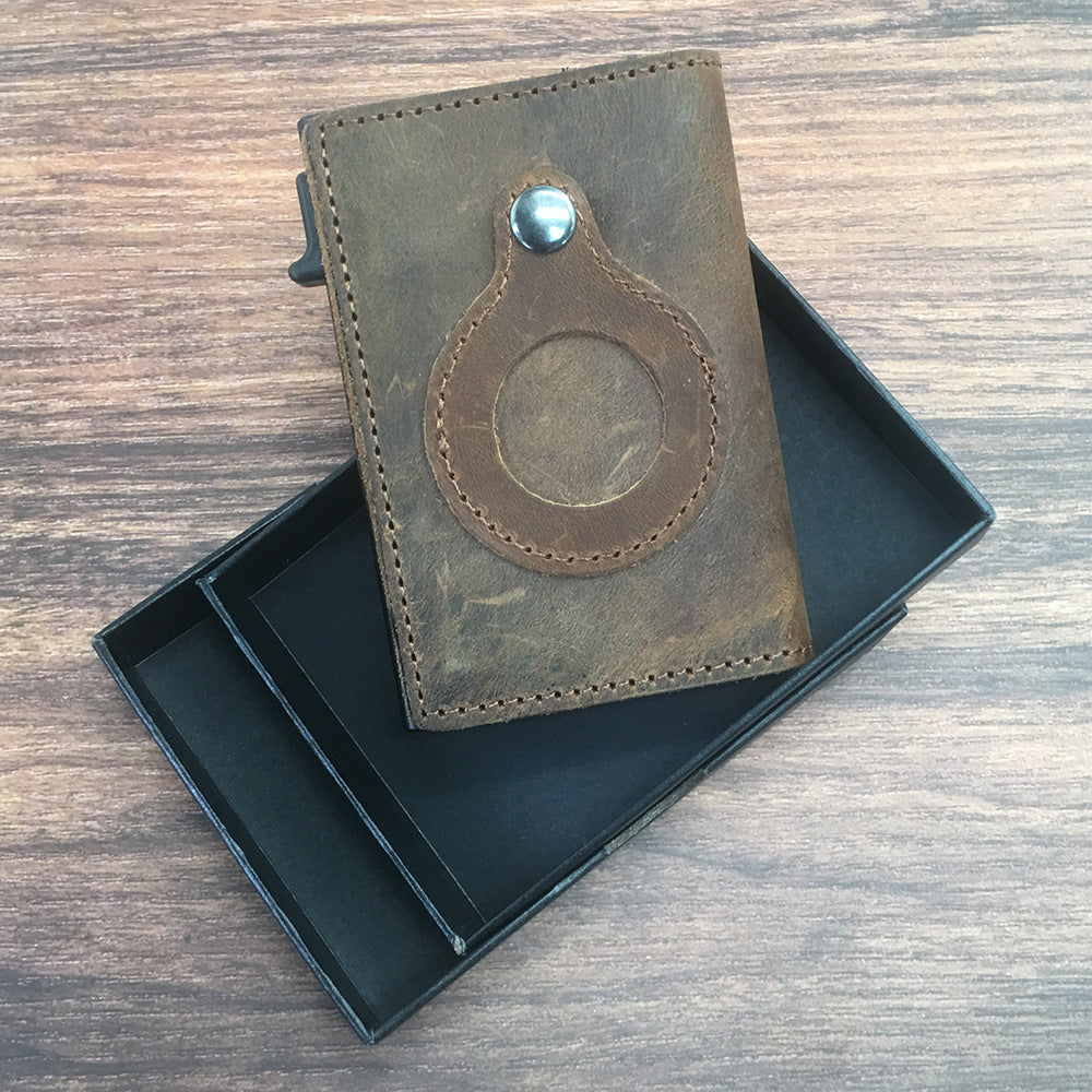 Leather Card Holder for Air Tag